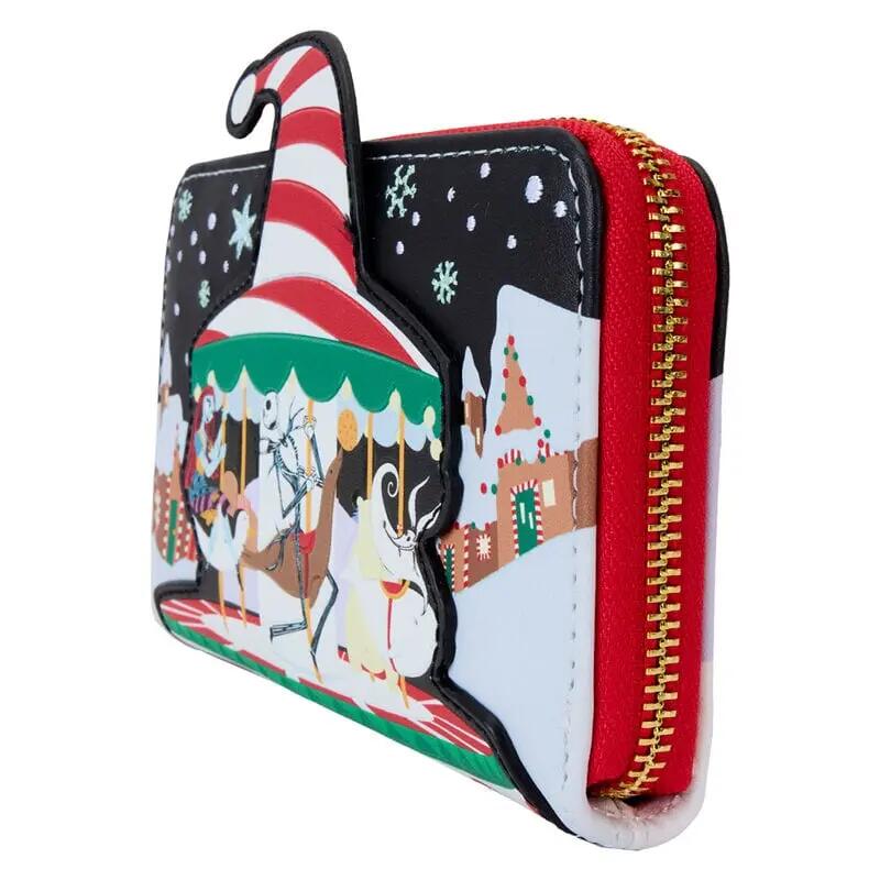 Portafoglio da adulto Nightmare Before Christmas con cerniera nera e rossa 3/4