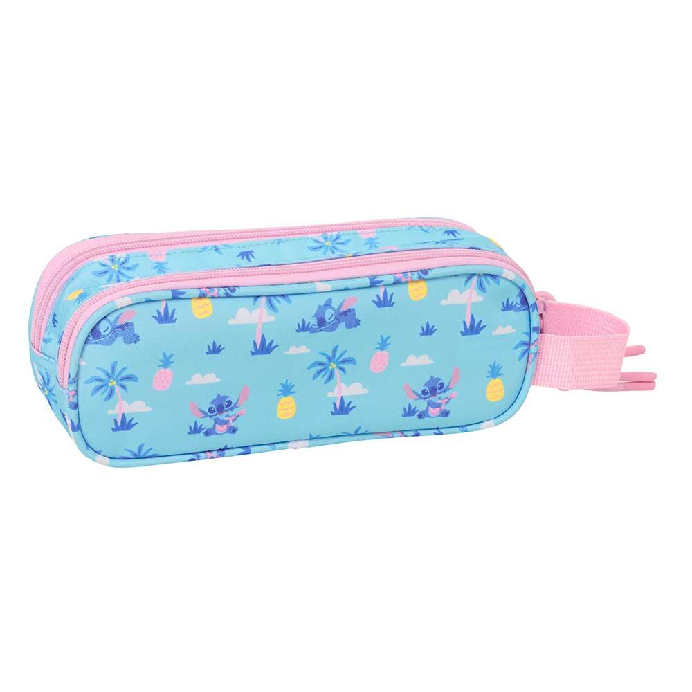 Astuccio doppio Stitch Waves per bambini con 2 scomparti e cerniera - Blu 2/3