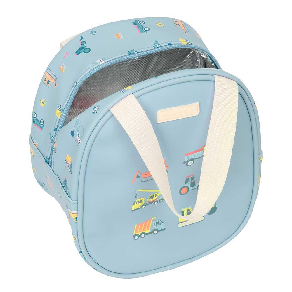 Beauty case termico rosa per bambini con decorazioni floreali, manico e interno 4/4