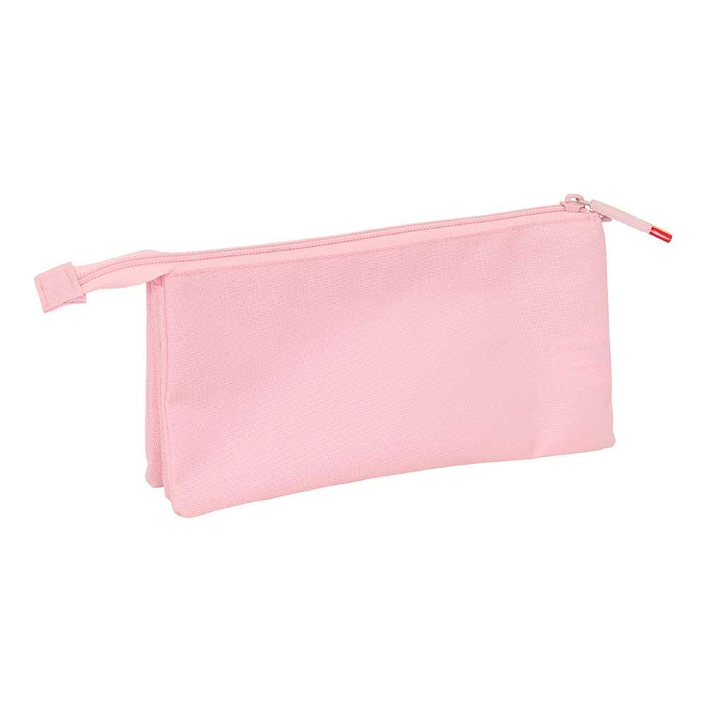 Astuccio triplo per bambini in spagnolo con 3 scomparti e cerniera, rosa 2/3