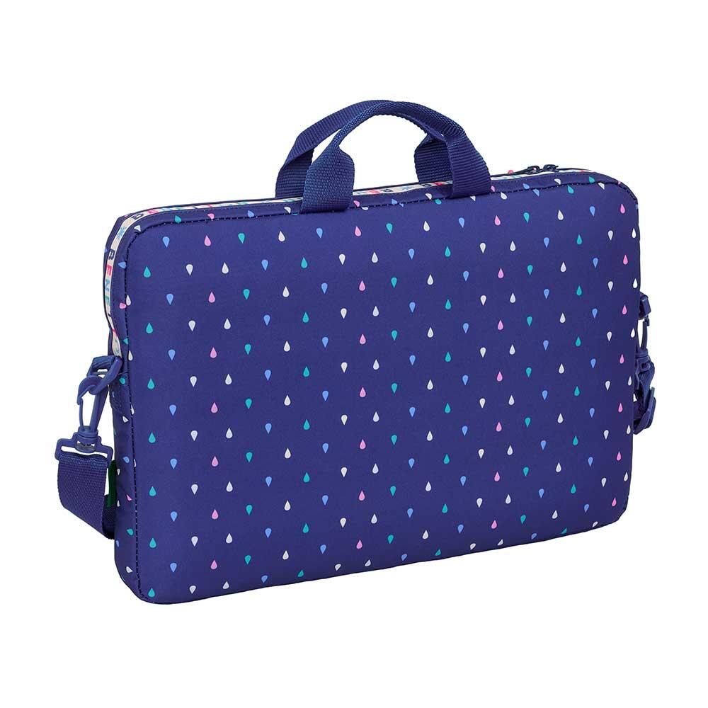 Capa portátil Benetton Drop 15,6″ com alça e fecho azul 2/3