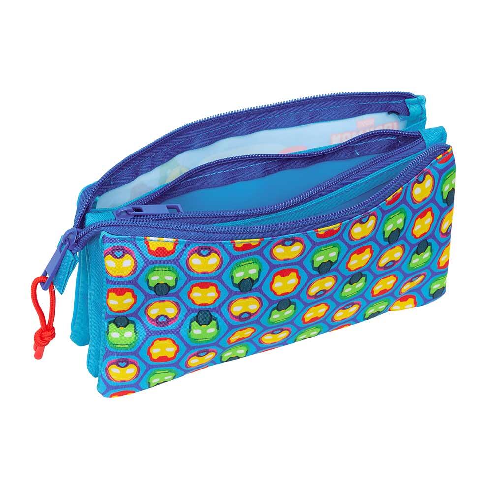 Astuccio triplo Iron Man per bambini con 3 scomparti e cerniera - Blu 3/3