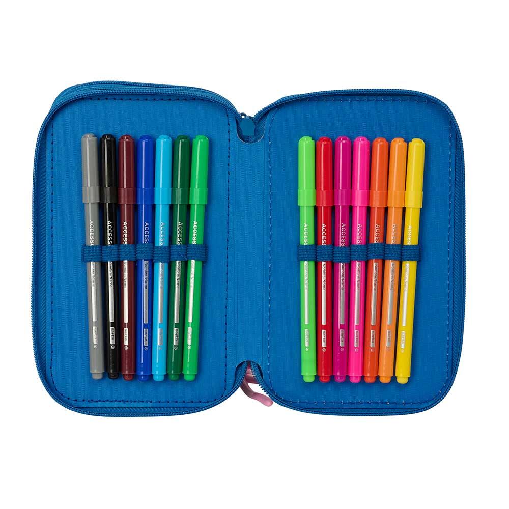 Astuccio triplo Stitch per bambini con 37 scomparti e scomparti, blu 6/6