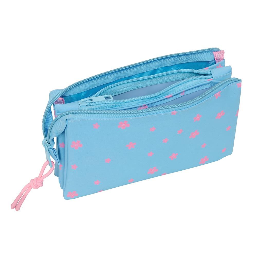 Astuccio triplo Stitch Happy per bambini con cerniere, azzurro chiaro 3/3