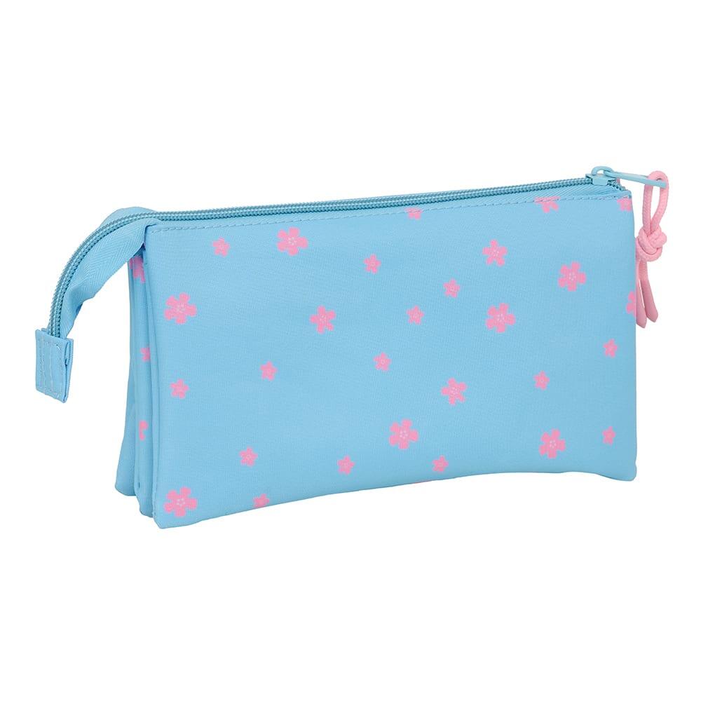 Astuccio triplo Stitch Happy per bambini con cerniere, azzurro chiaro 2/3