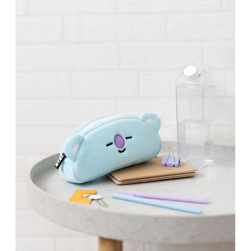 Estuche Portatodo Infantil BT21 Koya de Felpa con Cremallera 20 cm Azul Claro 4/4