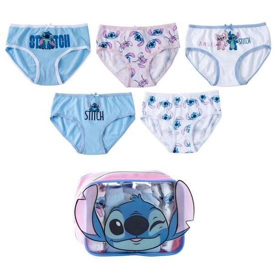Lot de culottes Stitch pour enfants avec trousse de toilette en coton, 6-8 ans