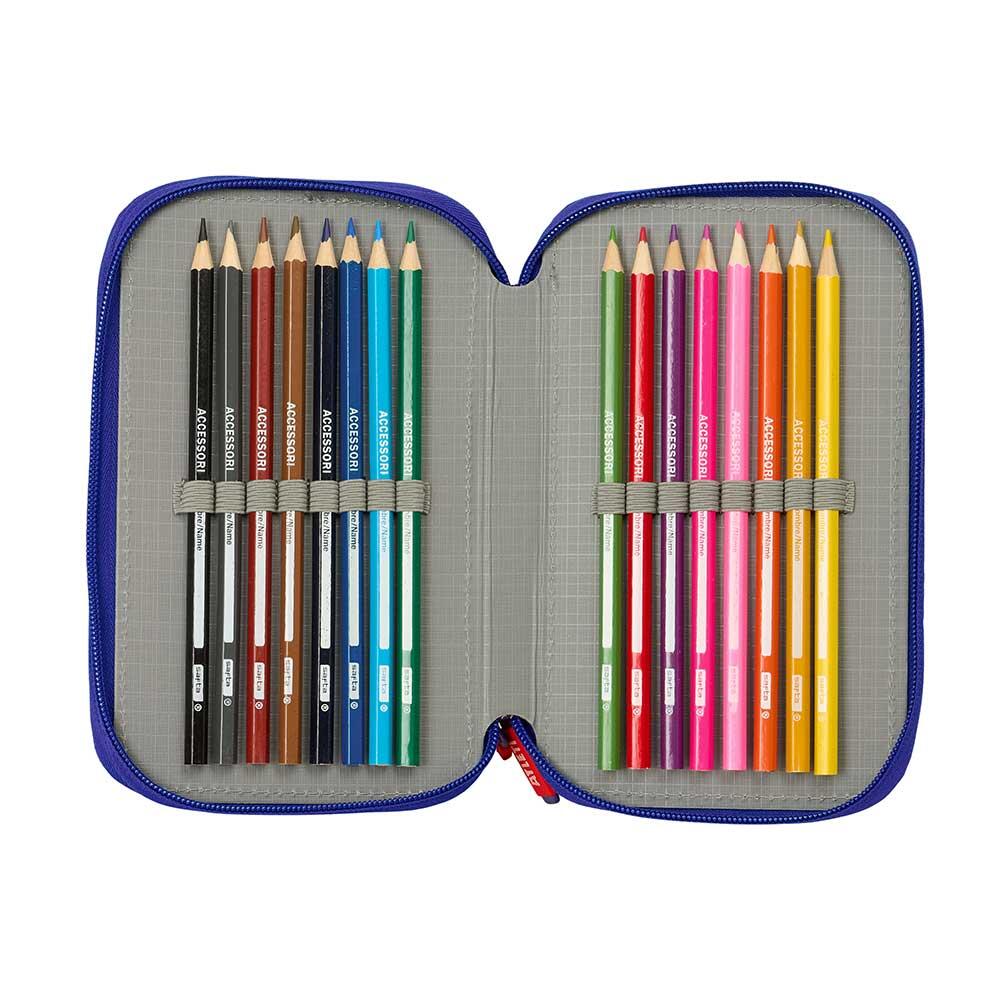 Trousse double pour enfants Jaime's Algo avec 28 crayons et fermeture éclair 5/6