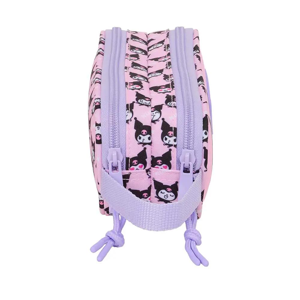 Astuccio doppio per bambini Kuromi con 2 cerniere, 21x8x6 cm, rosa 5/5