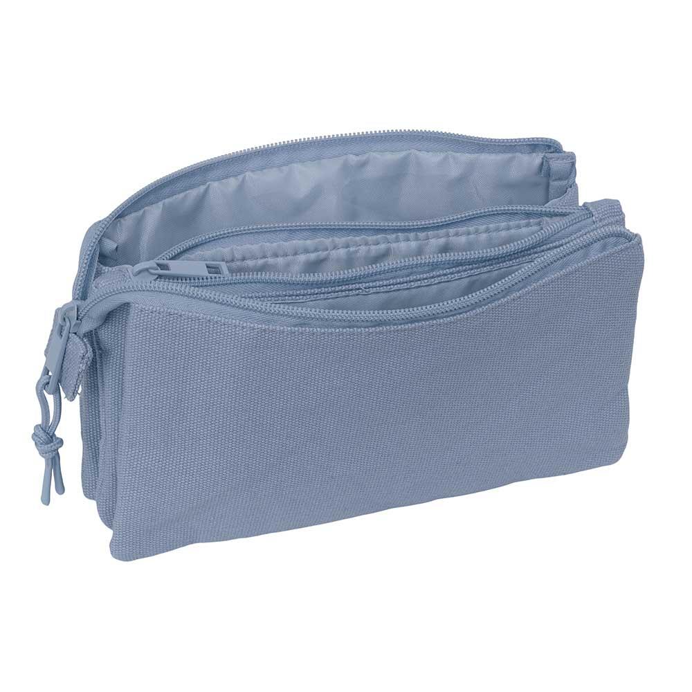 Astuccio triplo in poliestere per adulti con 3 cerniere - Blu 3/3