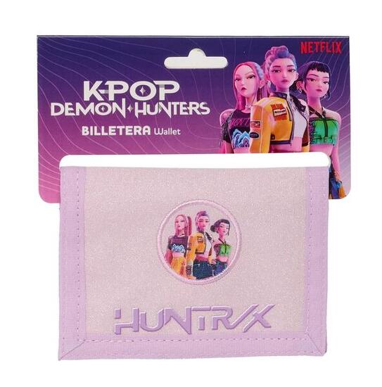 K-Pop Demon Hunters Kinder-Geldbörse aus Polyester mit Klettverschluss, Schwarz