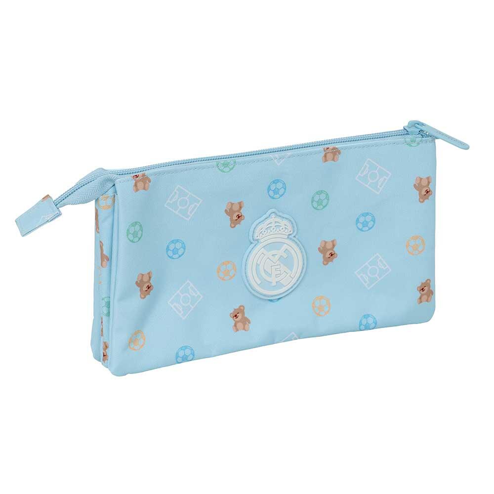 Astuccio triplo per bambini del Real Madrid con 3 cerniere, azzurro. 2/3