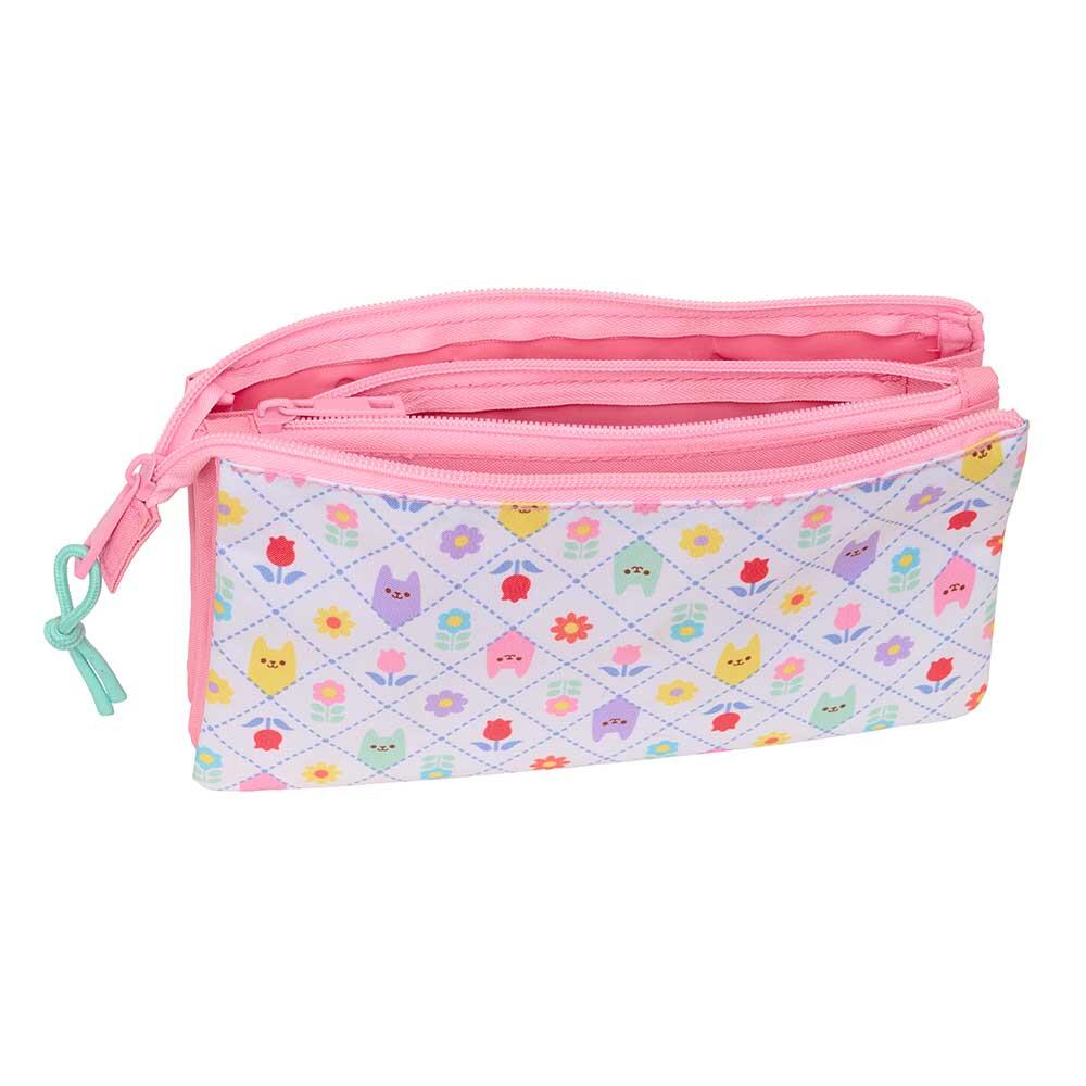 Trousse triple pour enfants Gabby's Dollhouse avec 3 fermetures éclair, rose 3/3