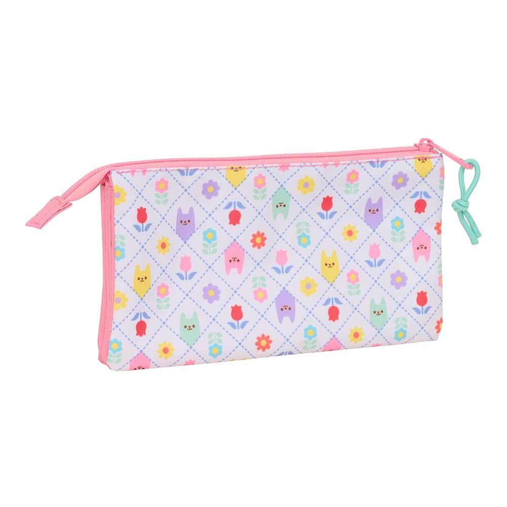 Trousse triple pour enfants Gabby's Dollhouse avec 3 fermetures éclair, rose 2/3