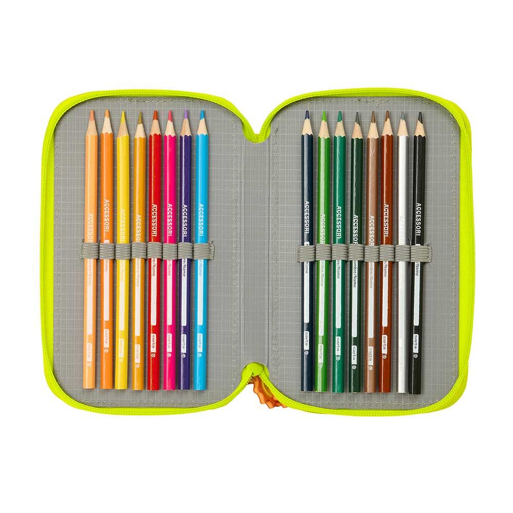 Astuccio triplo Kuromi per bambini con 37 scomparti, rosa e lilla 5/6