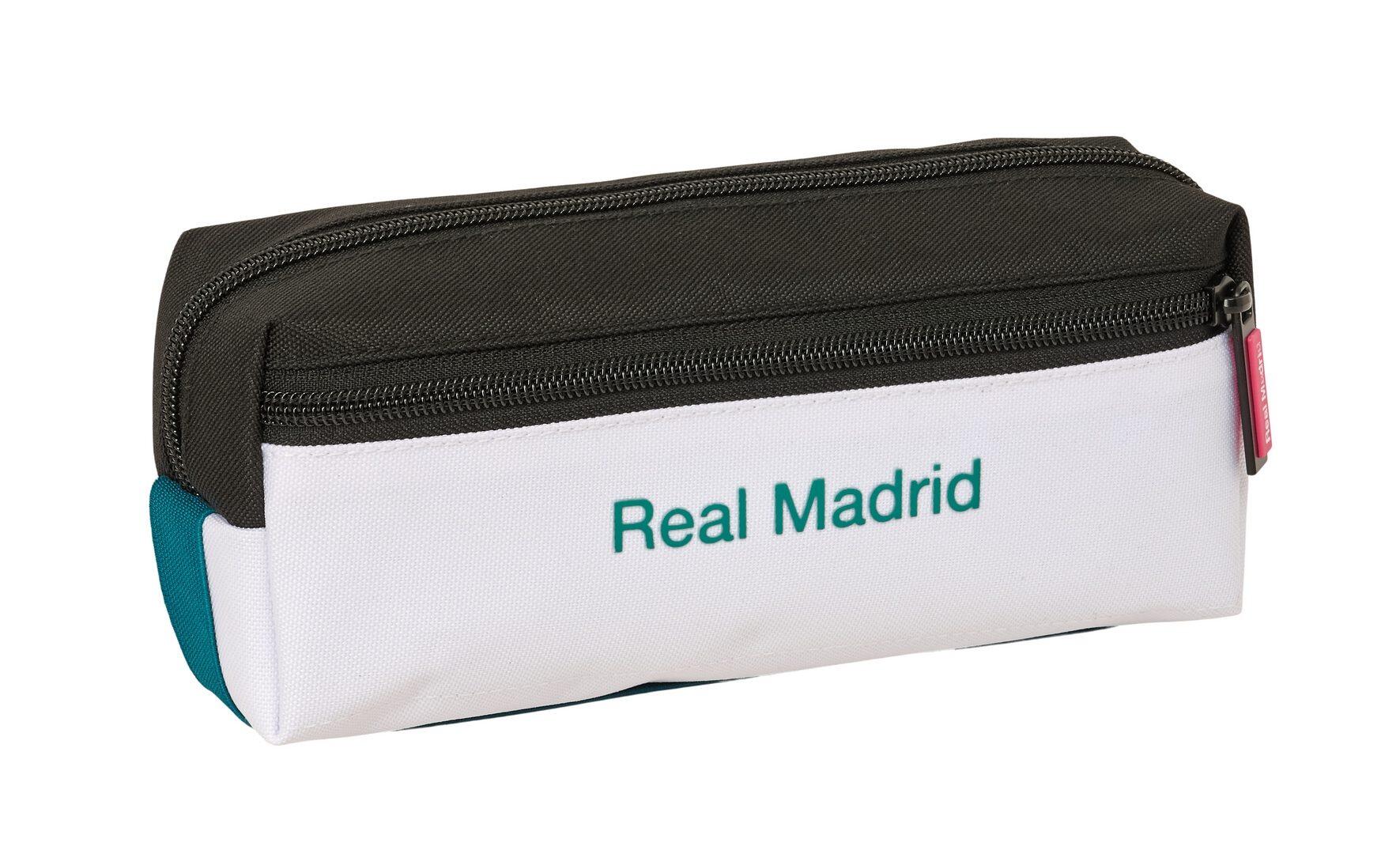 Astuccio triplo per bambini del Real Madrid con cerniera e chiusura elastica, 22 2/4