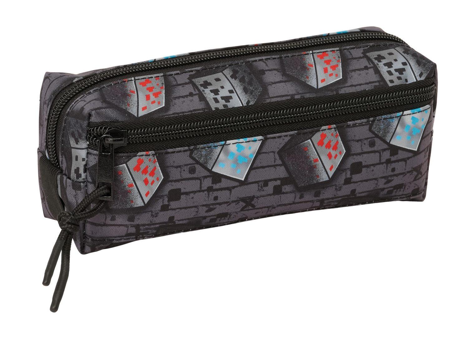 Astuccio triplo Minecraft per bambini con cerniere, 22 cm, grigio 2/4