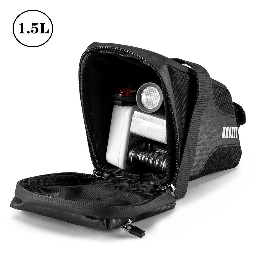 ROCKBROS Fahrrad-Satteltasche mit Reflex & Rücklichthalter 4/6