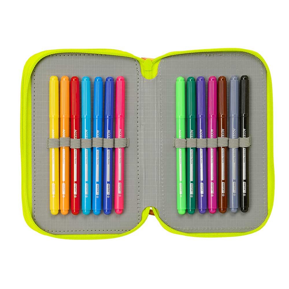 Astuccio triplo Kuromi per bambini con 37 scomparti, rosa e lilla 6/6