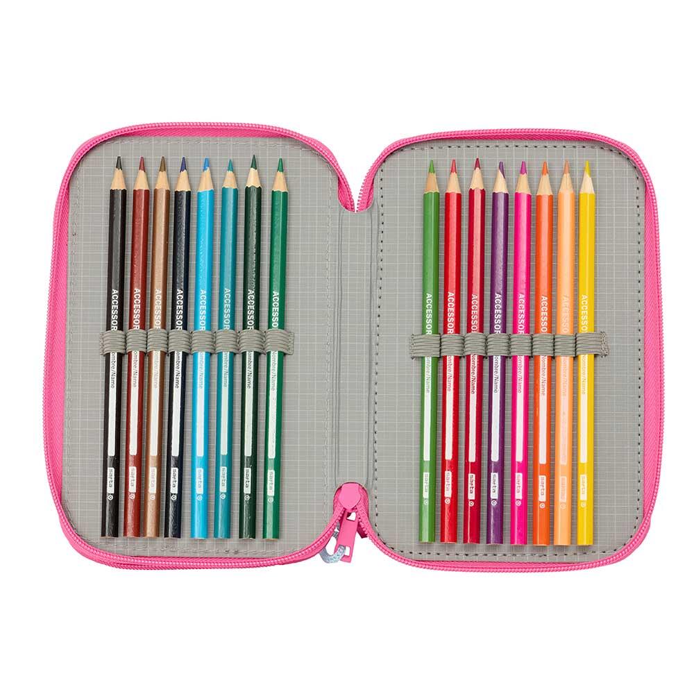 Trousse triple Bluey pour enfants, 37 pièces, fermeture éclair bleu clair 5/6