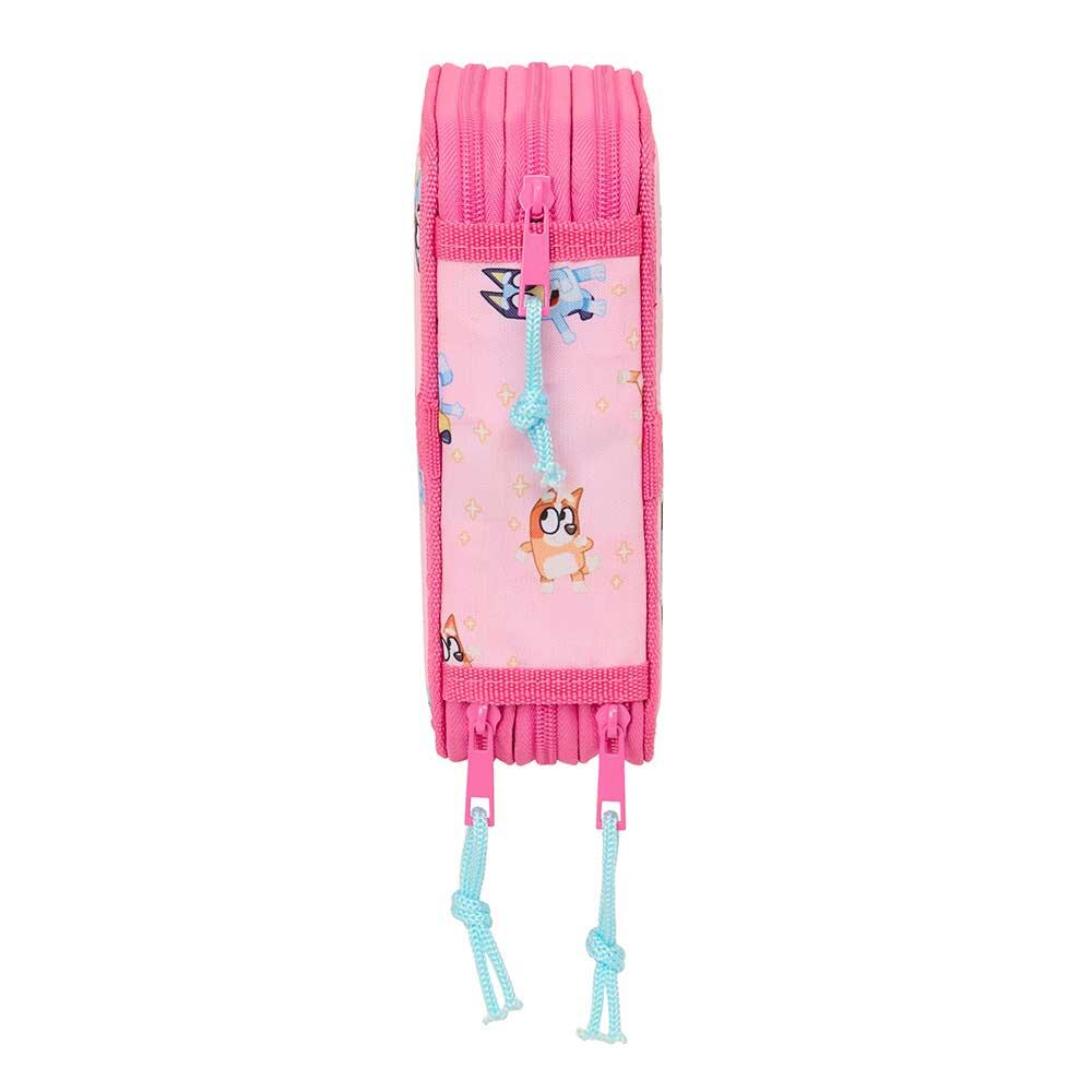 Trousse triple Bluey pour enfants, 37 pièces, fermeture éclair bleu clair 3/6