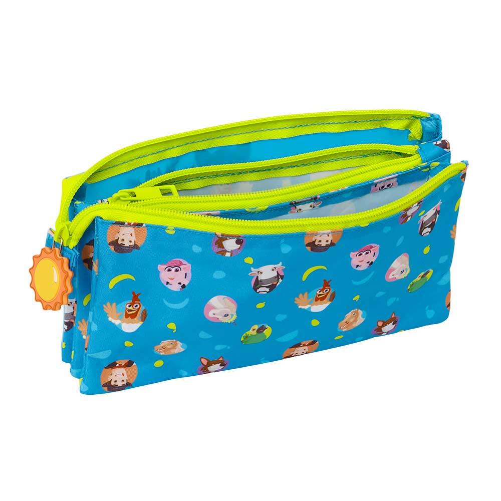 Astuccio triplo Zenon's Farm per bambini con cerniera, blu 3/3