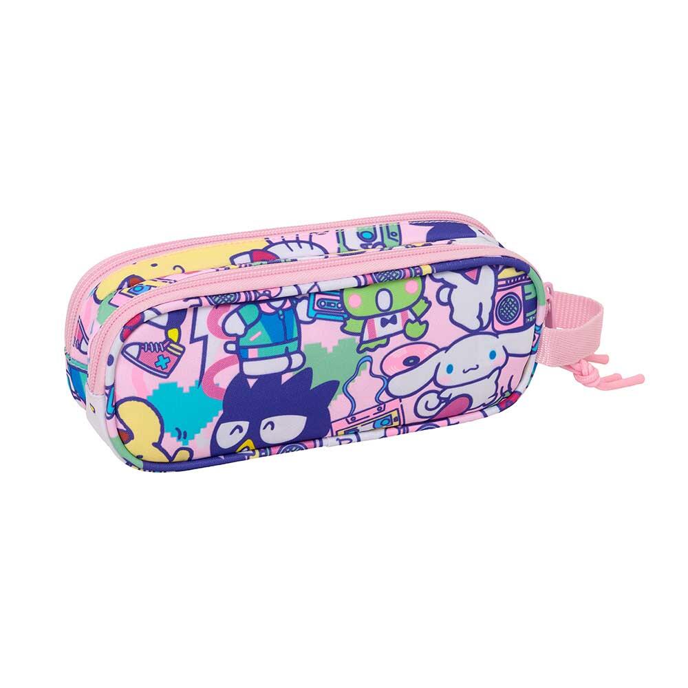 Astuccio doppio per matite Hello Kitty & Friends per bambini con cerniera rosa 2/3