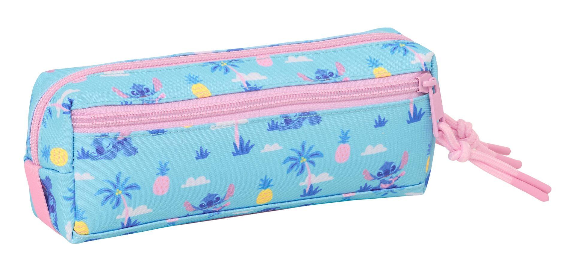 Astuccio triplo Stitch per bambini con cerniera, 22 cm, blu 2/4