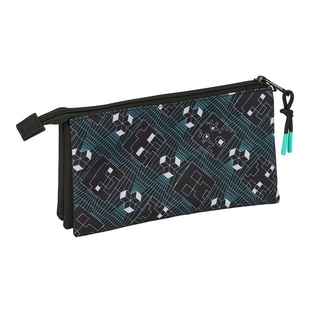 Astuccio triplo Minecraft per bambini con 3 cerniere, 22x12x3 cm, nero 2/3