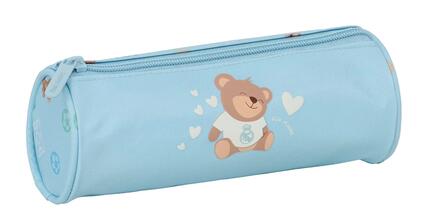 Trousse à crayons Real Madrid pour enfants, en PVC transparent avec fermeture
