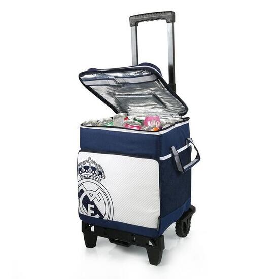 Real Madrid Lunchtasche für Erwachsene mit Rollen, 34 x 28 x 35 cm, Blau