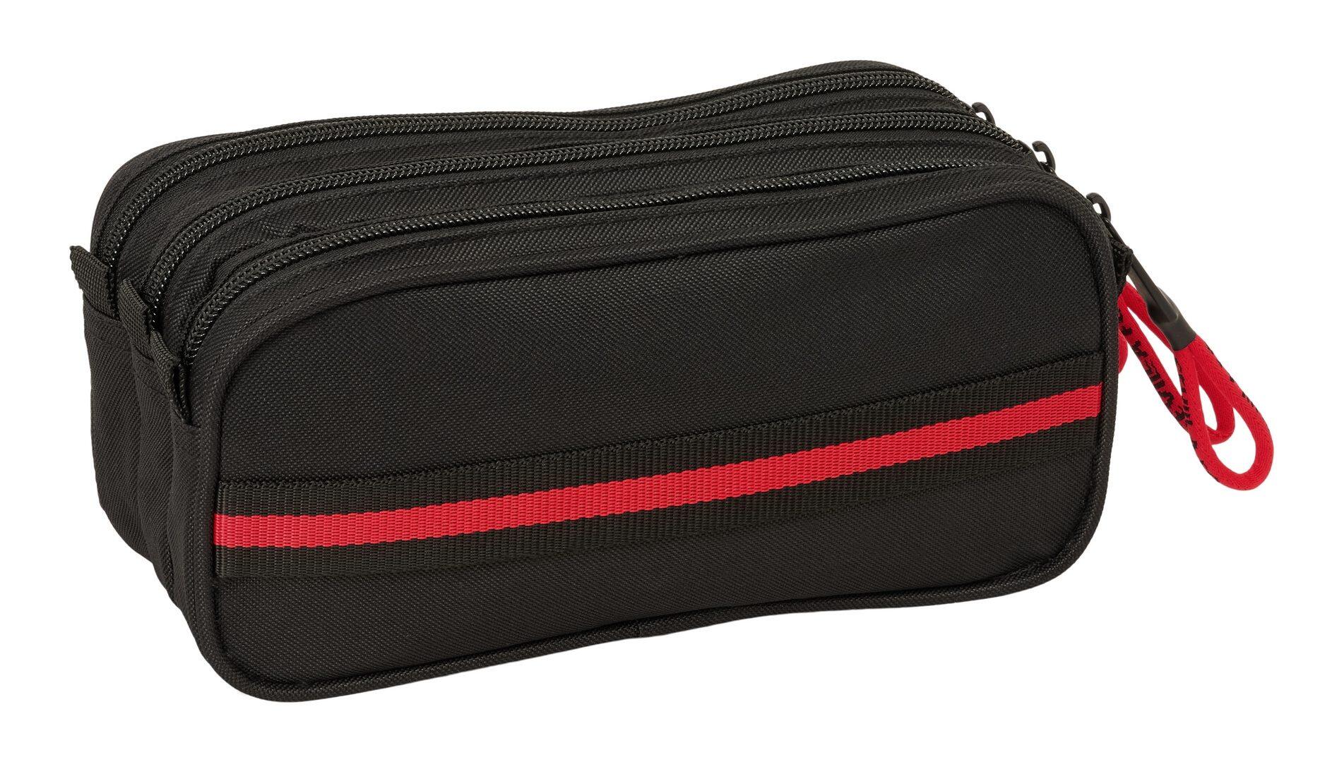 Trousse triple pour enfants FC Séville avec fermetures éclair, noire 2/4