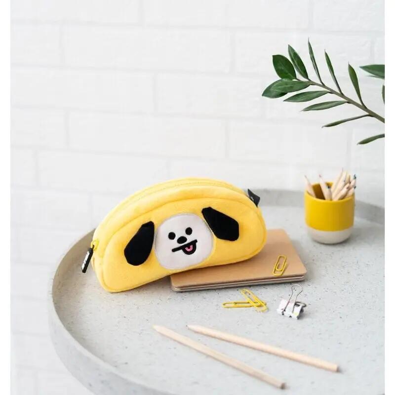 BT21 Astuccio per bambini in peluche Chimmy con cerniera, 20 cm, giallo 4/4