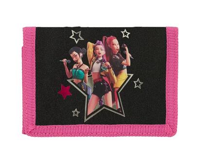 K-Pop Demon Hunters Kinder-Geldbörse aus Polyester mit Klettverschluss, Schwarz
