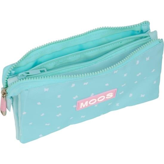 Astuccio triplo per bambini Moos Butterflies con 3 cerniere, colore blu. 3/3