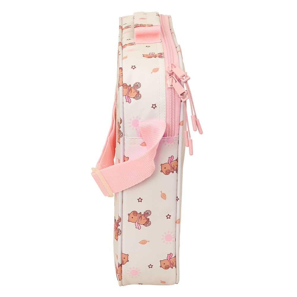 Portafoglio per bambini Capibara con tracolla regolabile e cerniera - Rosa 3/3