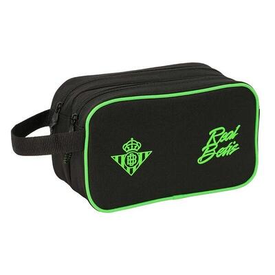 Beauty case da viaggio per adulti Real Betis con 2 cerniere e maniglia - Nero