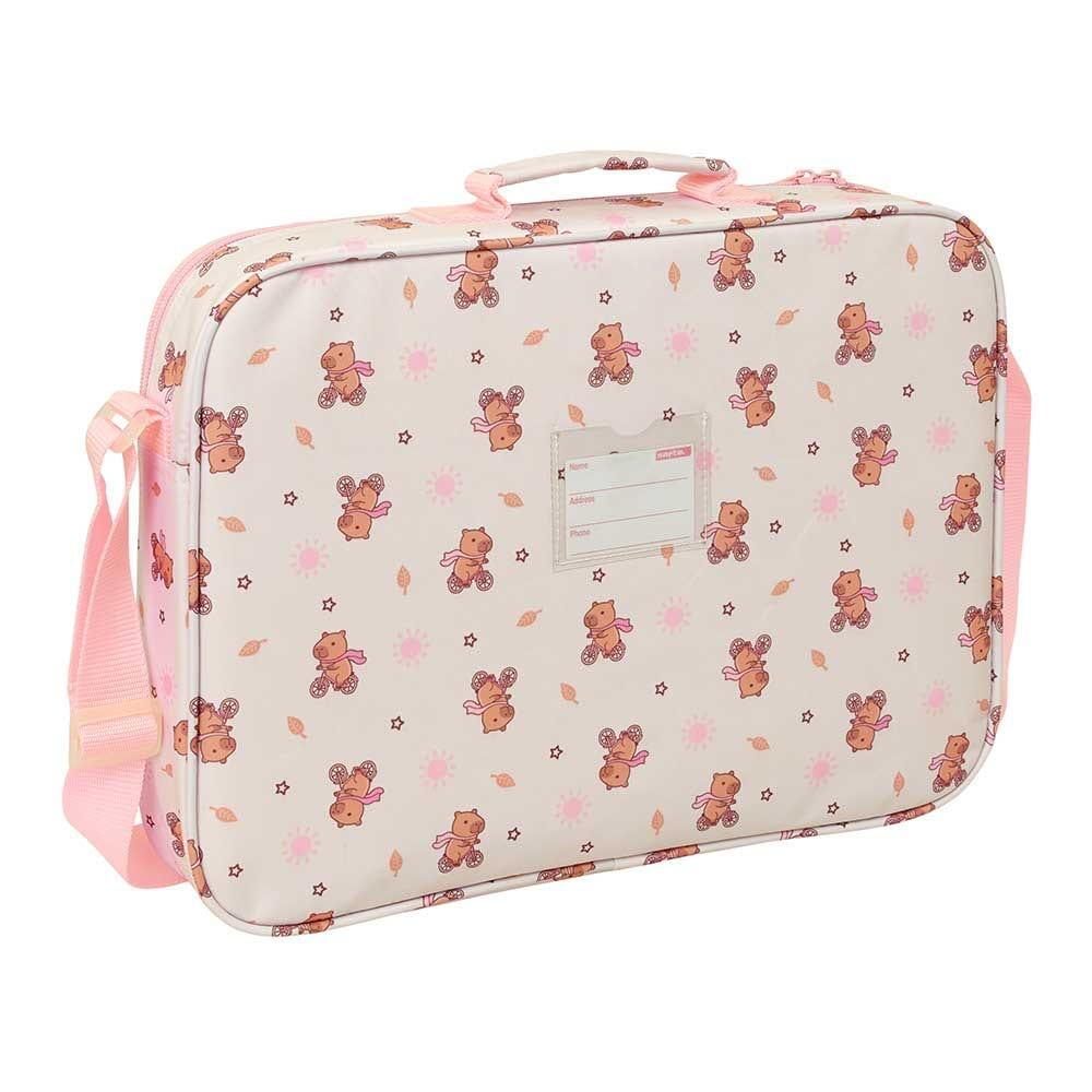 Portafoglio per bambini Capibara con tracolla regolabile e cerniera - Rosa 2/3