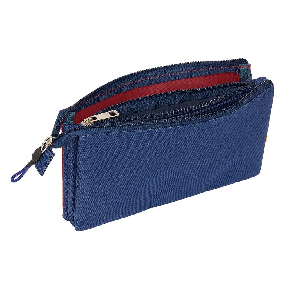 Trousse à crayons triple épaisseur en polyester avec fermeture éclair pour 3/3
