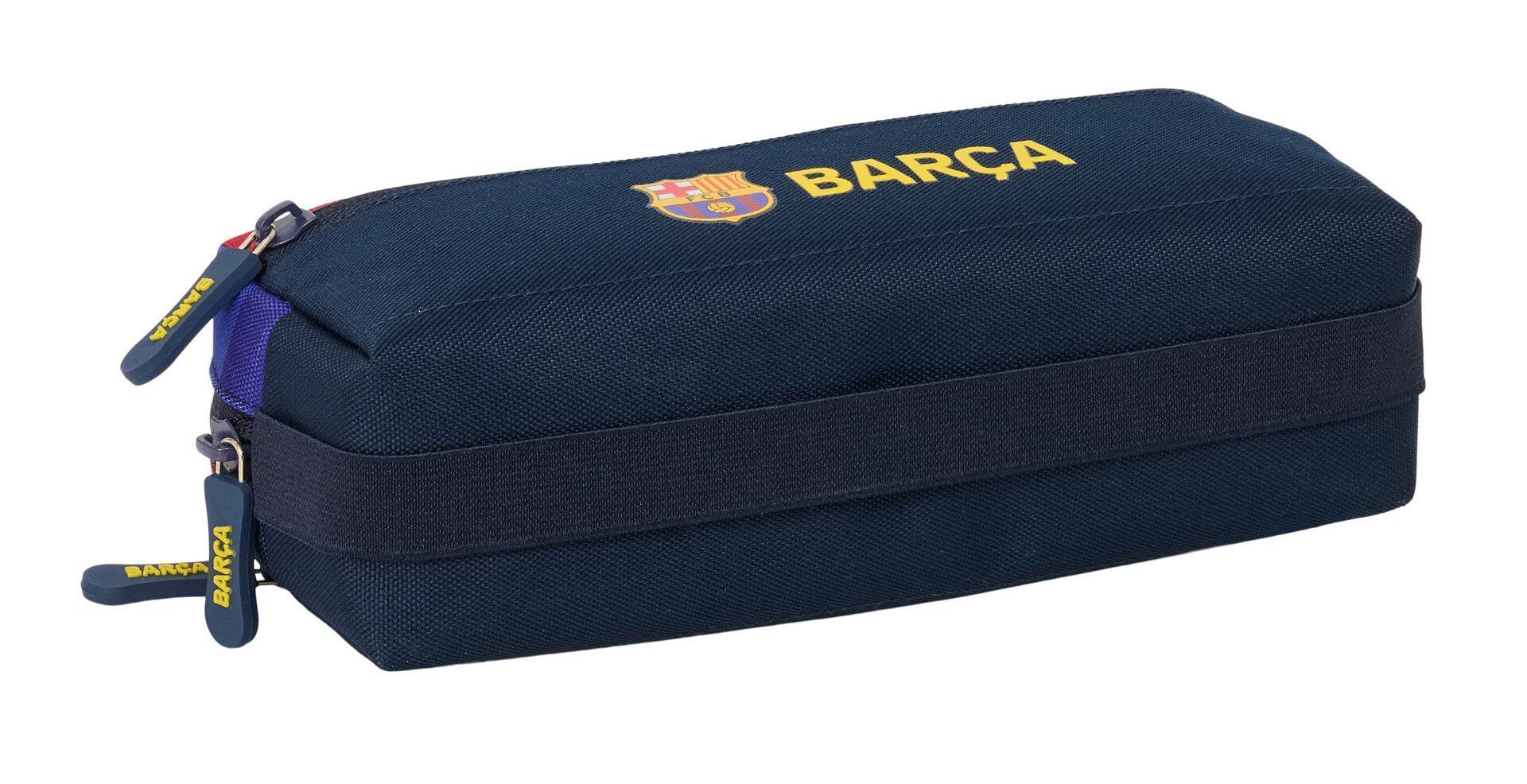 Trousse triple pour enfant FC Barcelone avec fermeture éclair, 22 cm, bleue 4/4