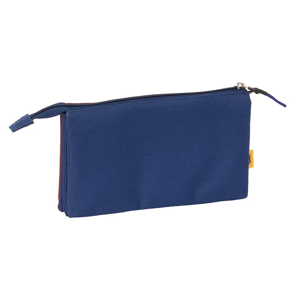 Trousse à crayons triple épaisseur en polyester avec fermeture éclair pour 2/3
