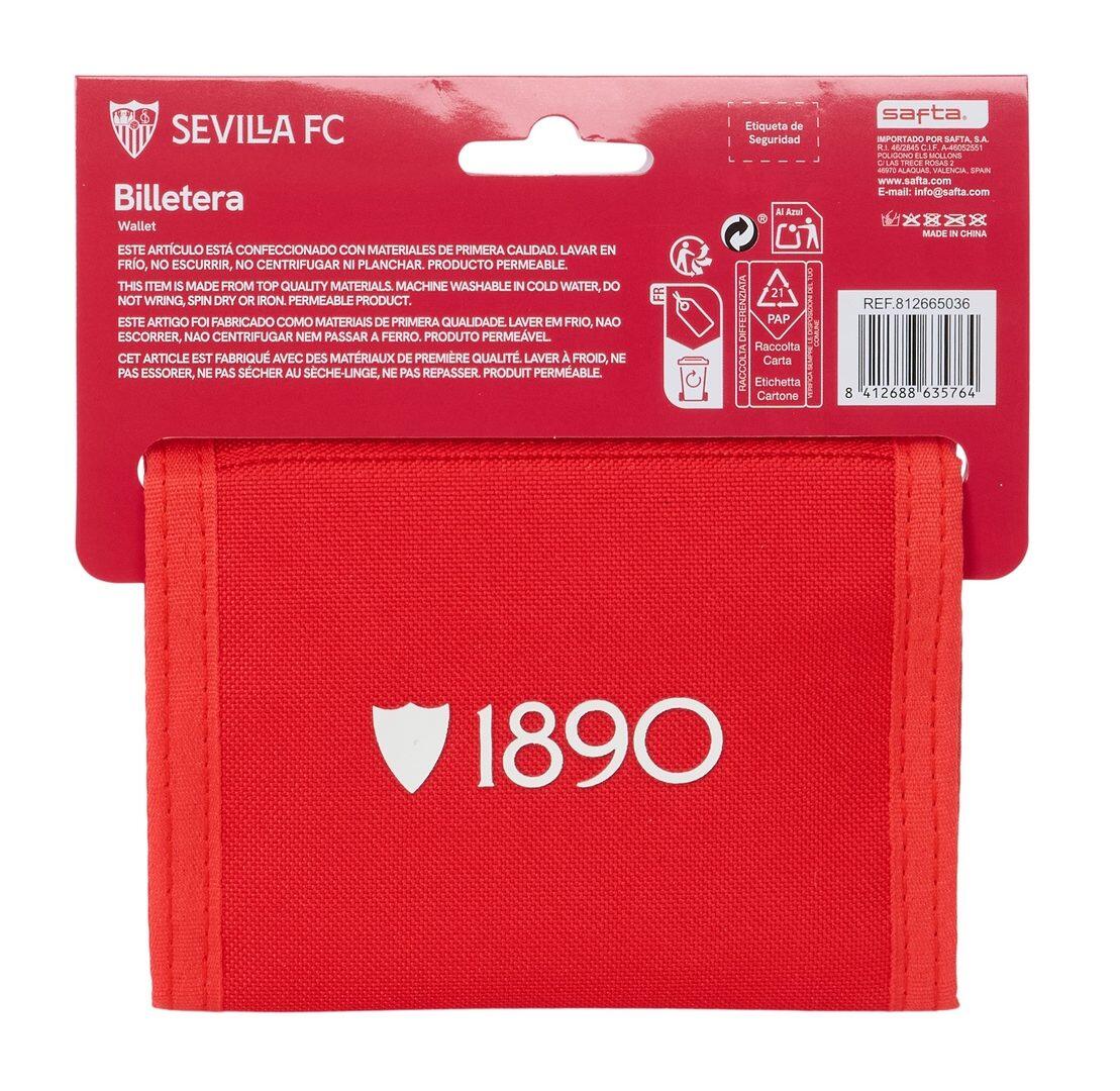 Portefeuille adulte FC Séville avec fermeture Velcro et porte-monnaie, 12,5 x 2/3