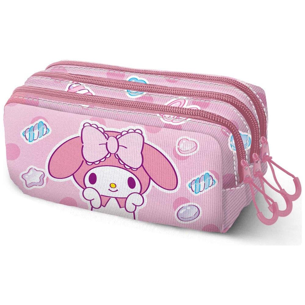 Estuche Infantil My Melody de Poliéster Triple con Cremalleras 23x11x10 cm Rosa 2/3