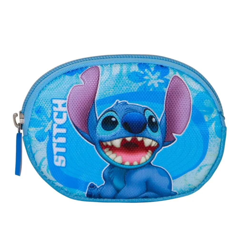 Portamonete per bambini Stitch Aloha con cerniera e gancio, 12x8,5x1,5 cm, blu. 2/3