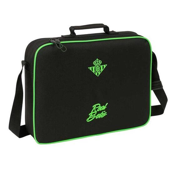 Sac de voyage pour enfants Real Betis avec bandoulière et fermeture éclair noire