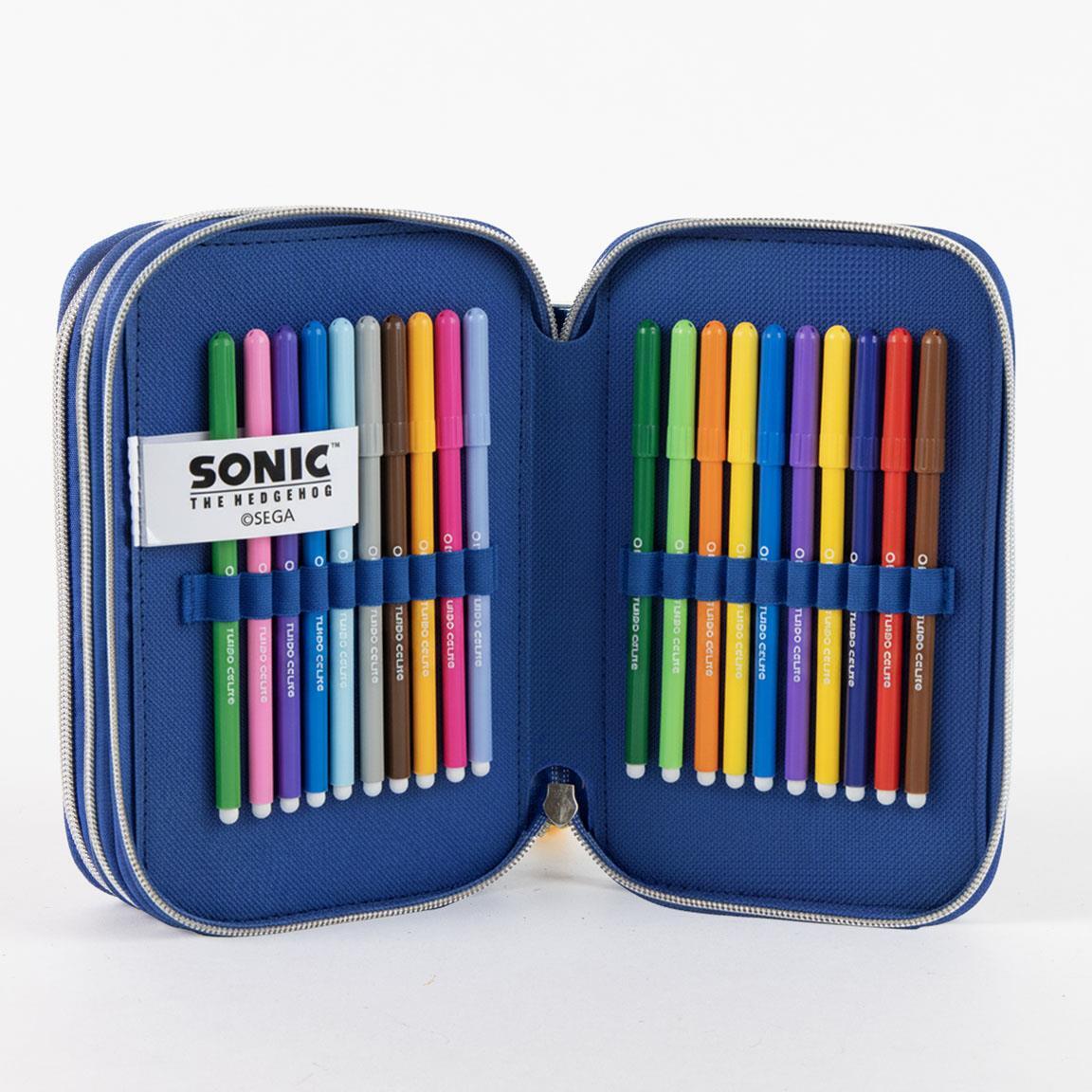Trousse à crayons Sonic Prime pour enfants, en polyester, avec accessoires et 5/6