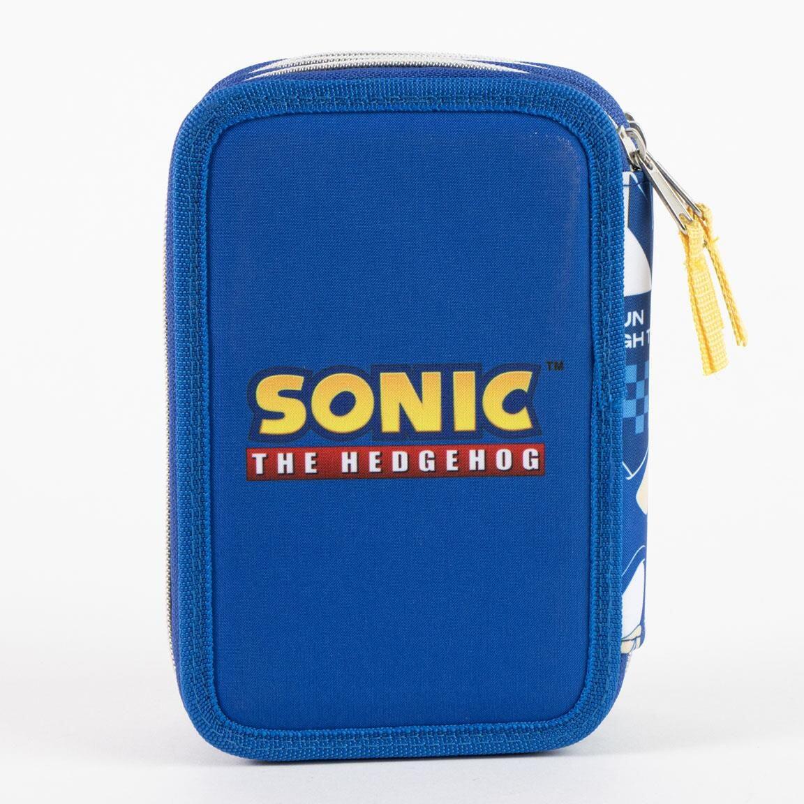 Trousse à crayons Sonic Prime pour enfants, en polyester, avec accessoires et 2/6