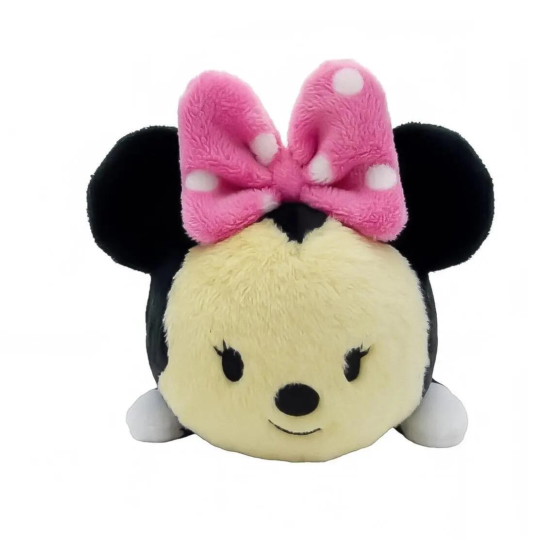 Estojo infantil de pelúcia da Minnie Mouse com zíper, rosa, em poliéster. 4/7