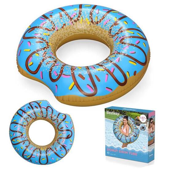 Dmuchane koło plażowe do pływania niebieski Donut 107cm BESTWAY