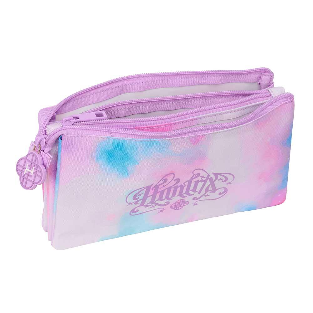 Trousse triple pour enfants K-Pop Demon Hunters avec fermeture éclair, noire 3/3